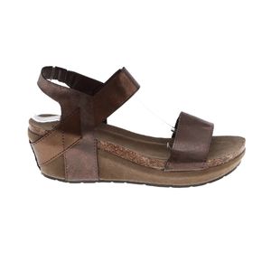 Pierre Dumas Hester wedge heel size 11 sandal brown/bronze cork sole 2.5" heel